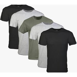 Gildan Men's Medium 5-Pack Assorted Classic Crew T-Shirts J13-26